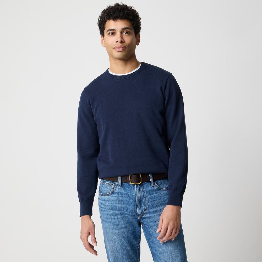 J. Crew Factory 100% cotton navy blue sweater tee, size S